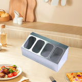 Maxbell Spice Canister Organizer Storage Spice Pots Shelf for Table Pantry Household 4 grids