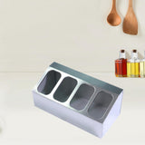 Maxbell Spice Canister Organizer Storage Spice Pots Shelf for Table Pantry Household 4 grids
