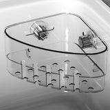 Maxbell Suction Cup Corner Shelf Modern Shower Shelf for Laundry Room Toilet Kitchen Clear