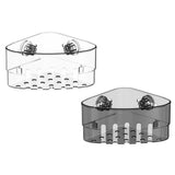 Maxbell Suction Cup Corner Shelf Modern Shower Shelf for Laundry Room Toilet Kitchen Clear