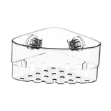 Maxbell Suction Cup Corner Shelf Modern Shower Shelf for Laundry Room Toilet Kitchen Clear