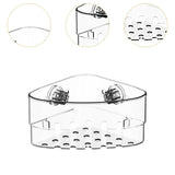 Maxbell Suction Cup Corner Shelf Modern Shower Shelf for Laundry Room Toilet Kitchen Clear