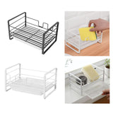 Maxbell Sink Sponge Holder Carbon Steel No Drilling Bathroom Brush Soap Sponge Stand white