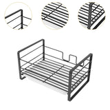Maxbell Sink Sponge Holder Carbon Steel No Drilling Bathroom Brush Soap Sponge Stand black
