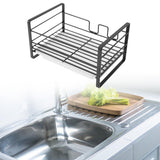Maxbell Sink Sponge Holder Carbon Steel No Drilling Bathroom Brush Soap Sponge Stand black