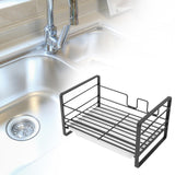 Maxbell Sink Sponge Holder Carbon Steel No Drilling Bathroom Brush Soap Sponge Stand black