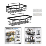 Maxbell Bathroom Storage Shelf Modern Wall Mounted Shower for Kitchen Washbasin Dorm 2 Piece