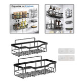 Maxbell Bathroom Storage Shelf Modern Wall Mounted Shower for Kitchen Washbasin Dorm 2 Piece