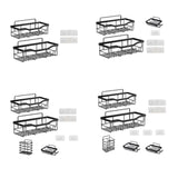 Maxbell Bathroom Storage Shelf Modern Wall Mounted Shower for Kitchen Washbasin Dorm 2 Piece