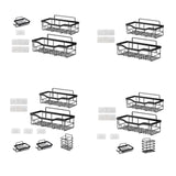 Maxbell Bathroom Storage Shelf Modern Wall Mounted Shower for Kitchen Washbasin Dorm 2 Piece