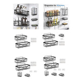 Maxbell Bathroom Storage Shelf Modern Wall Mounted Shower for Kitchen Washbasin Dorm 2 Piece