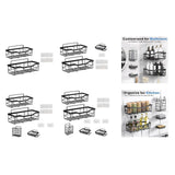 Maxbell Bathroom Storage Shelf Modern Wall Mounted Shower for Kitchen Washbasin Dorm 2 Piece