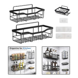 Maxbell Bathroom Storage Shelf Modern Wall Mounted Shower for Kitchen Washbasin Dorm 3 Piece