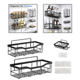 Maxbell Bathroom Storage Shelf Modern Wall Mounted Shower for Kitchen Washbasin Dorm 3 Piece
