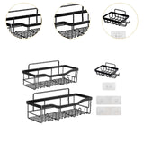 Maxbell Bathroom Storage Shelf Modern Wall Mounted Shower for Kitchen Washbasin Dorm 3 Piece