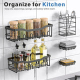 Maxbell Bathroom Storage Shelf Modern Wall Mounted Shower for Kitchen Washbasin Dorm 3 Piece