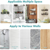 Maxbell Bathroom Storage Shelf Modern Wall Mounted Shower for Kitchen Washbasin Dorm 3 Piece
