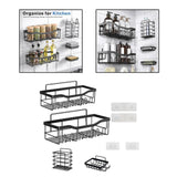 Maxbell Bathroom Storage Shelf Modern Wall Mounted Shower for Kitchen Washbasin Dorm 4 Piece