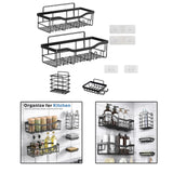 Maxbell Bathroom Storage Shelf Modern Wall Mounted Shower for Kitchen Washbasin Dorm 4 Piece