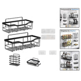 Maxbell Bathroom Storage Shelf Modern Wall Mounted Shower for Kitchen Washbasin Dorm 4 Piece