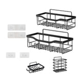 Maxbell Bathroom Storage Shelf Modern Wall Mounted Shower for Kitchen Washbasin Dorm 4 Piece