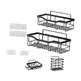 Maxbell Bathroom Storage Shelf Modern Wall Mounted Shower for Kitchen Washbasin Dorm 4 Piece