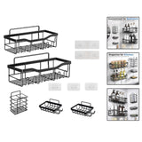 Maxbell Bathroom Storage Shelf Modern Wall Mounted Shower for Kitchen Washbasin Dorm 5 Piece