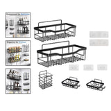 Maxbell Bathroom Storage Shelf Modern Wall Mounted Shower for Kitchen Washbasin Dorm 5 Piece
