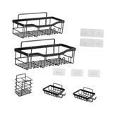 Maxbell Bathroom Storage Shelf Modern Wall Mounted Shower for Kitchen Washbasin Dorm 5 Piece