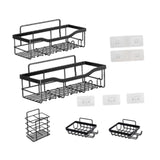 Maxbell Bathroom Storage Shelf Modern Wall Mounted Shower for Kitchen Washbasin Dorm 5 Piece