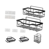 Maxbell Bathroom Storage Shelf Modern Wall Mounted Shower for Kitchen Washbasin Dorm 5 Piece