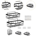 Maxbell Bathroom Storage Shelf Modern Wall Mounted Shower for Kitchen Washbasin Dorm 5 Piece