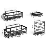 Maxbell Bathroom Storage Shelf Modern Wall Mounted Shower for Kitchen Washbasin Dorm 5 Piece