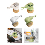 Maxbell Dish Brush with Soap Dispenser Kitchen Brush for Kitchen Dishes Pot Scrubber Gray Brush