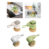 Maxbell Dish Brush with Soap Dispenser Kitchen Brush for Kitchen Dishes Pot Scrubber Gray Brush