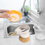 Maxbell Dish Brush with Soap Dispenser Kitchen Brush for Kitchen Dishes Pot Scrubber Gray Brush