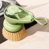Maxbell Dish Brush with Soap Dispenser Kitchen Brush for Kitchen Dishes Pot Scrubber Green Brush