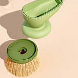 Maxbell Dish Brush with Soap Dispenser Kitchen Brush for Kitchen Dishes Pot Scrubber Green Brush