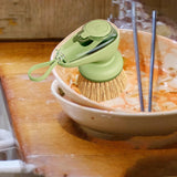 Maxbell Dish Brush with Soap Dispenser Kitchen Brush for Kitchen Dishes Pot Scrubber Green Brush