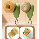 Maxbell Dish Brush with Soap Dispenser Kitchen Brush for Kitchen Dishes Pot Scrubber Green Steel wool