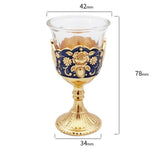Maxbell 2 Pieces Vintage Wine Cup Portable Mini Communion Cup for Bar Travel Wedding red and gold