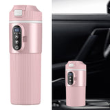 Maxbell Heating Cup Portable Heated Water Boiler for Family Cars Work Brewing Coffee Pink