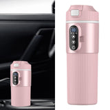 Maxbell Heating Cup Portable Heated Water Boiler for Family Cars Work Brewing Coffee Pink