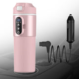 Maxbell Heating Cup Portable Heated Water Boiler for Family Cars Work Brewing Coffee Pink