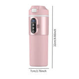 Maxbell Heating Cup Portable Heated Water Boiler for Family Cars Work Brewing Coffee Pink