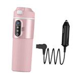 Maxbell Heating Cup Portable Heated Water Boiler for Family Cars Work Brewing Coffee Pink