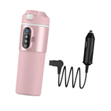 Maxbell Heating Cup Portable Heated Water Boiler for Family Cars Work Brewing Coffee Pink