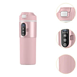 Maxbell Heating Cup Portable Heated Water Boiler for Family Cars Work Brewing Coffee Pink
