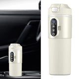 Maxbell Heating Cup Portable Heated Water Boiler for Family Cars Work Brewing Coffee Beige