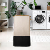 Maxbell Laundry Basket Foldable Washing Cloth Basket for Bathroom Utility Room Hotel White Black
